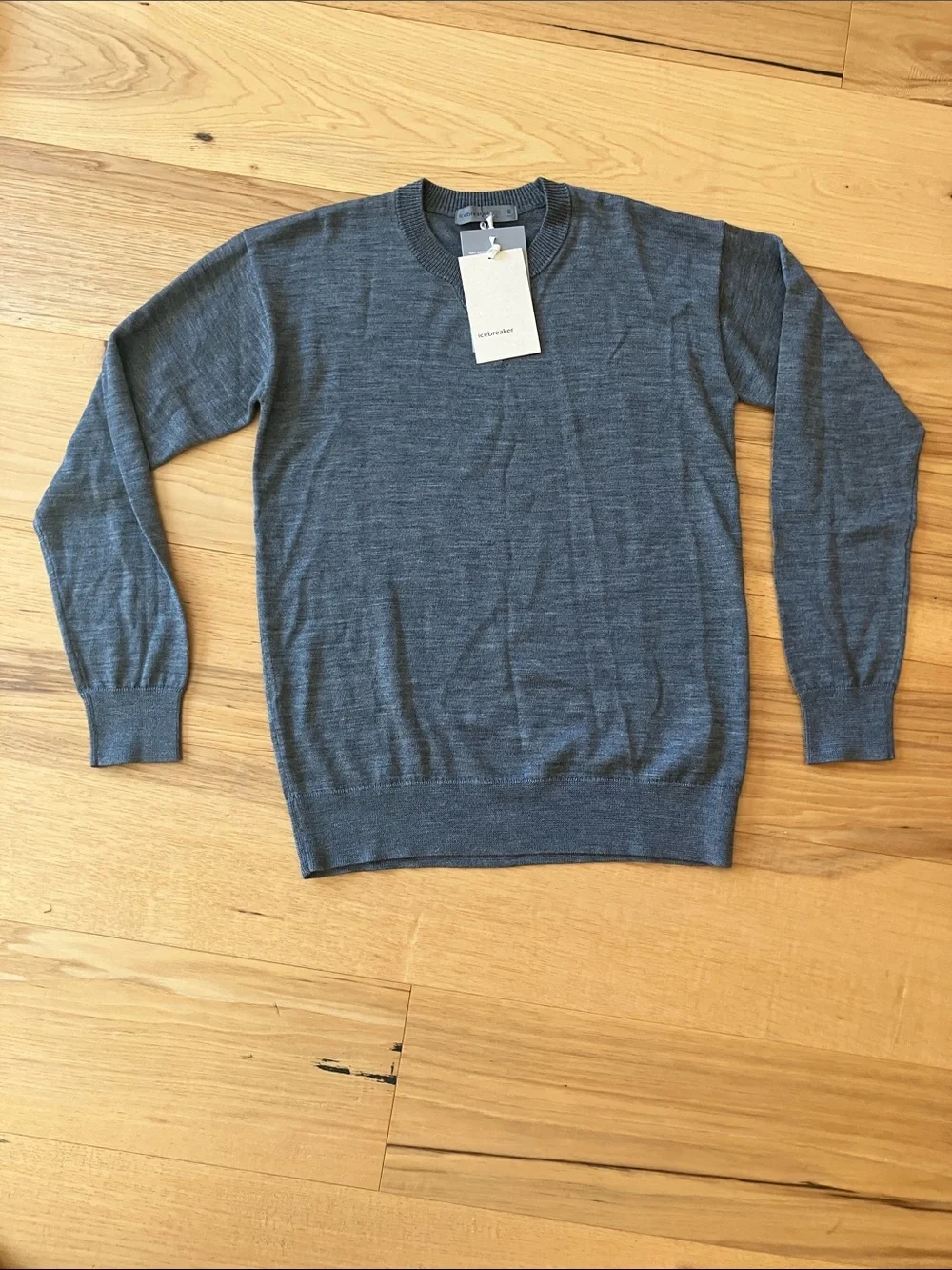 Icebreaker Men's Crewneck Nova Sweater Sweatshirt in Gritstone Heather Gray, NWT